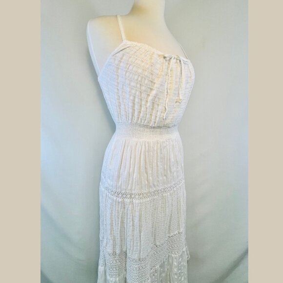 DKNY Jeans White Cotton Midi-Calf Length Sundress - Size M - Picture 2 of 15